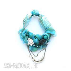 oheve handmadedesign azzurro naszyjnik handmade kolia wisior, turkus lazurowy