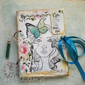 handmade pamiętnik/notatnik/wiosenna dziewczyna
