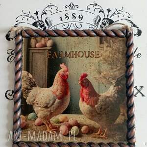 Dekoracyjny obrazek w stylu farmhouse prowansja, decoupage