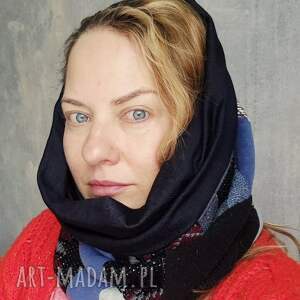 komin miękki patchworkowy ciepły można go naciągnąć na głowę