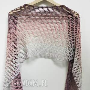 handmade szaliki ażurowy asymetryczny szal ombre otulacz ręcznie robiony