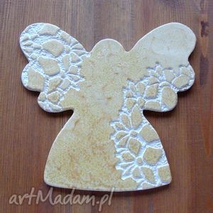 hand-made ceramika anioł na ścianę
