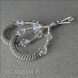 Oplecione kryształki - kolczyki lub klipsy, wire wrapping
