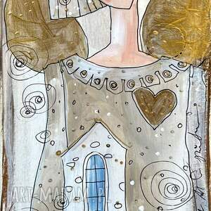 deseczka z sentencją nr 160 tam, gdzie kochamy, dom, anioł, miłość prezent