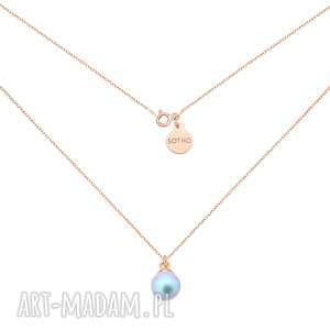 handmade naszyjniki naszyjnik z różowego złota z niebieską perłą swarovski®