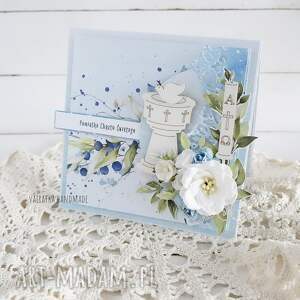 handmade scrapbooking kartki pamiątka chrztu świętego, kartka w pudełku