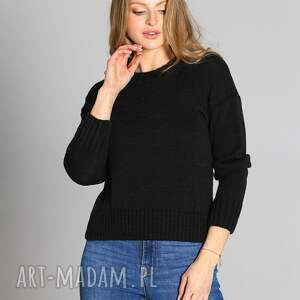 handmade swetry gładki sweter o prostym kroju - swe258 czarny mkm