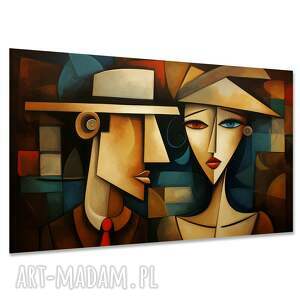 Obraz na płótnie „Para 3” 120x80 - nowoczesny kubizm, art deco, gotowy do zawieszenia