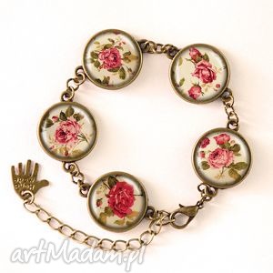 handmade retro róże - bransoletka