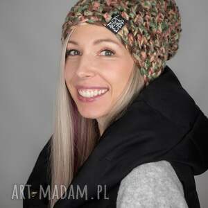 czapka melange 38 - multikolor podszewką zimę