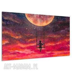 Obraz na płótnie huśtawka z księżycem 120x80 cm