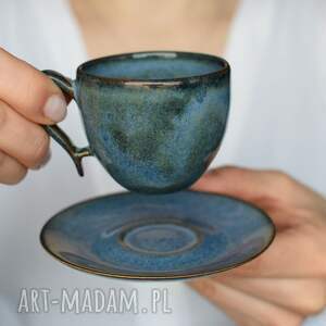handmade ceramika filiżanka espresso 75 ml morska ceramiczna