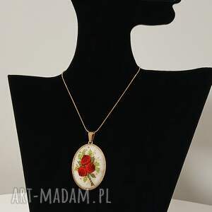 ręcznie haftowany wisior arrow stal szlachetna filcu, stylowo, boho