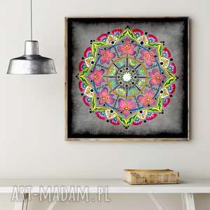 mandala kwiatowa 50x50cm, plakat sztuka, obraz