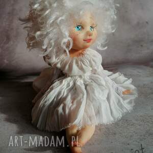 majeczka - artystyczna lalka kolekcjonerska aniołek, tkanina modelina, glinka