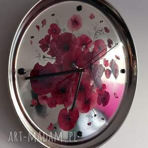 z Makiem polnym, zegar z zywicy - mak polny, resin