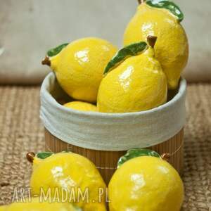 Ceramiczna cytryna, dekoracja do domu włoski styl, śródziemnomorski, sztuczne owoce