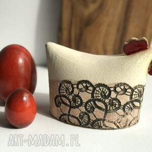 handmade dekoracje świąteczne kura ceramiczna ręcznie lepiona plus ceramiczne