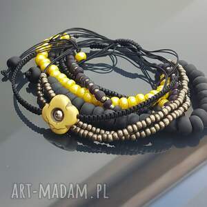 Bransoletka Boho Makrama Sznurek Żółta, kolorowe