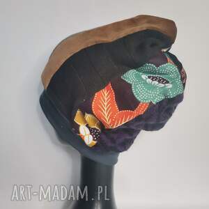 handmade czapki czapka patchworkowa turbanowa na podszewce smerfetka rozmiar uniwersalny