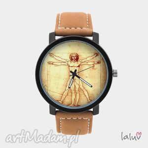 zegarek męski z grafiką vinci, prezent, faceta mężczyzny, witruwiański
