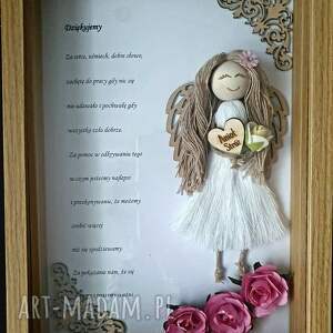 handmade dekoracje aniołek makrama podziękowania dla nauczyciela