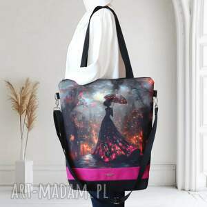 listonoszka szopperka nadruk z dziewczyną, shopperka, wodoodporna