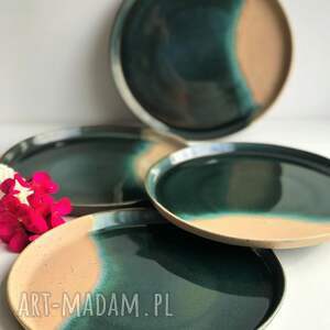 handmade ceramika zestaw talerzy ceramicznych 4 szt