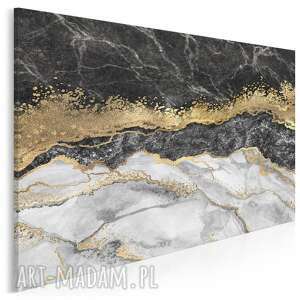 obraz na płótnie - marmur złoto czarny - 150x100 cm (98501) na indywidualne