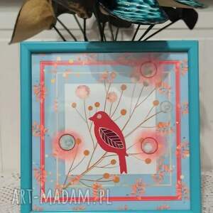 obrazek Ptaszek na gałęzi VI, jesienna grafika