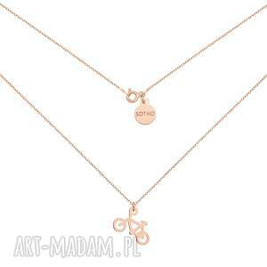 z rowerem z różowego złota, naszyjnik, rower, sport