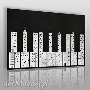 obraz na płótnie - klawisze budynki miasto - VAKU DSGN obrazy