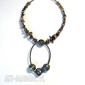 oryginalny naszyjnik z morskiego fossilu ręcznie wykonany doskonały prezent