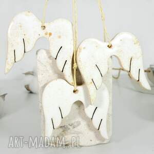 pomysł na upominek Ceramiczne skrzydła anioła - ozdoby świąteczne
