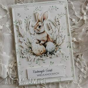 pomysł na prezent święta Kartka wielkanocna z króliczkiem