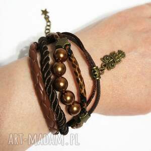 bransoletka - sowa, gwiazda rzemienie niej, prezent