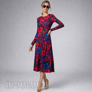 Sukienka basic - sara flower power, efektowna, w kwiaty