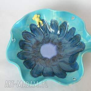 handmade ceramika poidełko dla ptaków "kwiat" wiszące