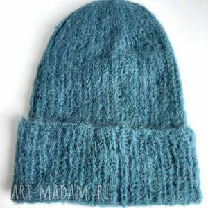 handmade czapki ręcznie robiona czapka damska wata cukrowa alpaka z merynosem 8