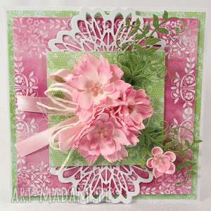 handmade scrapbooking kartki kartka z kwiatami