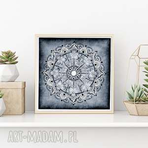 mandala lodowa 50x50cm, etno, sztuka, plakat obraz