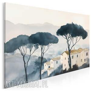 Obraz do salonu - WŁOSKI PEJZAŻ Z CYPRYSAMI - 70x50 cm (129801)