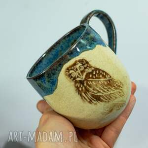 kubki handmade kubek ceramiczny z sową leśne opowieści ok 350 ml