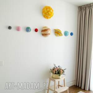 Zestaw dużych planet 3D z filcu - dekoracja ścienna i sufitowa