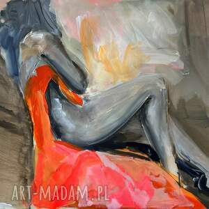 Orange - pomarańczowy obraz akrylowy 100x70 do sypialni