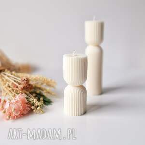 ręcznie robione świeczniki świeca sojowa westyna - kolumna niska