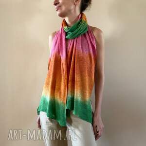 handmade szaliki kolorowy lniany szalik