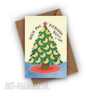 kartka świąteczna - niech moc pierogów będzie z tobą, pierogami