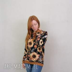handmade bluzy bluza damska klasyczna słoneczniki