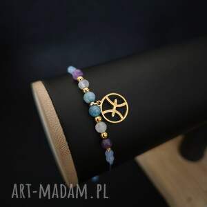 Bransoletka Zodiakalna Ryby - wersja ze złotem, dla ryb